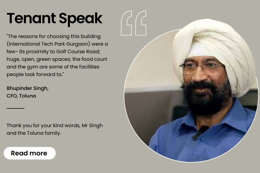 Toluna recommends International Tech Park Gurgaon for its location, amenities and events